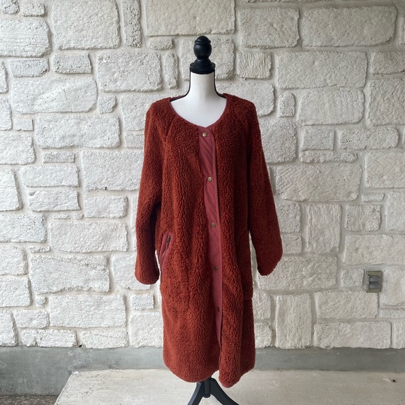 Anthropologie Margot Reversible Sherpa Coat Size XL NEW W Tags - Picture 5 of 16